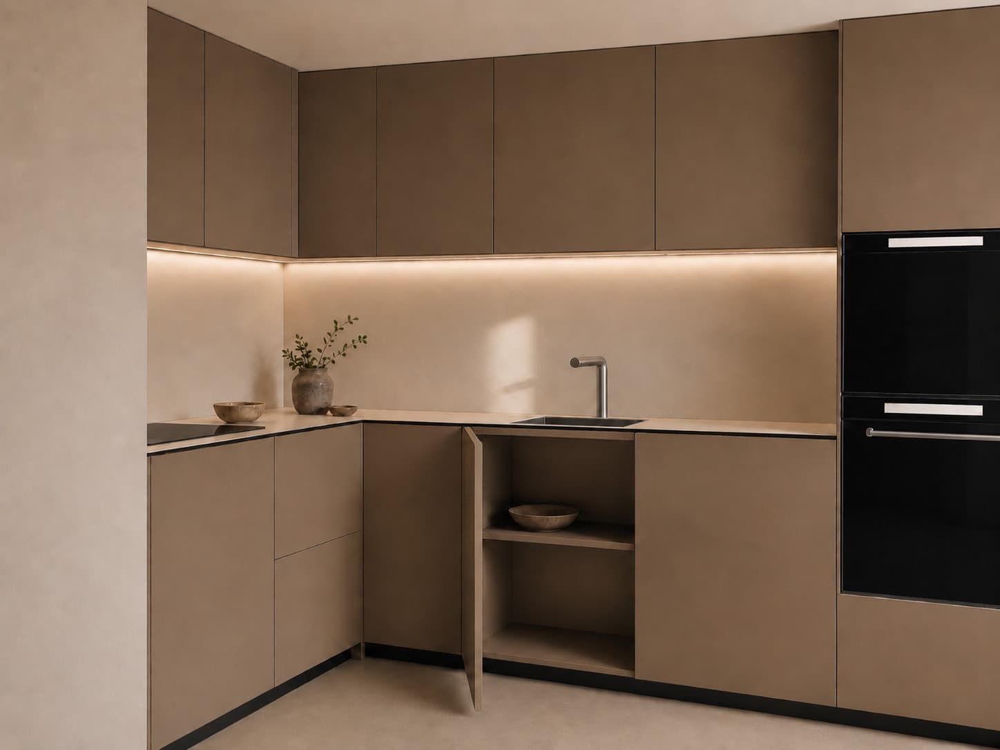 A DSGN kitchen in a mid-floor apartment